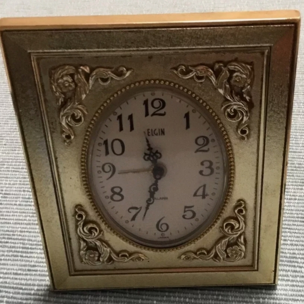 Vintage Gold Elgin Alarm Clock